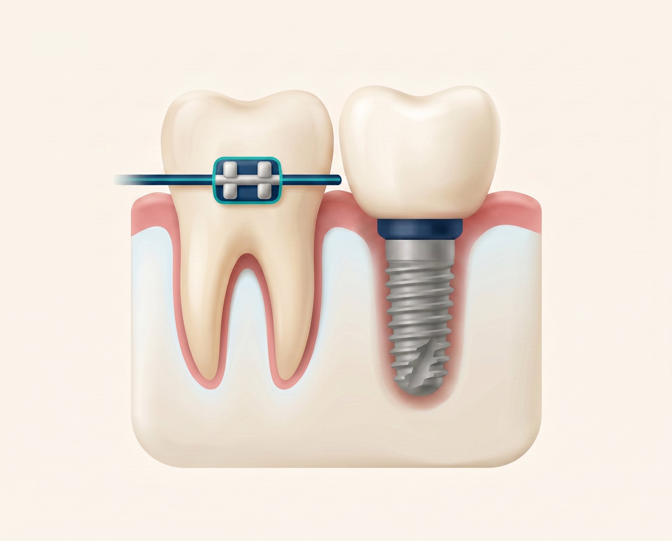 Illustration of pre-implant tooth movement