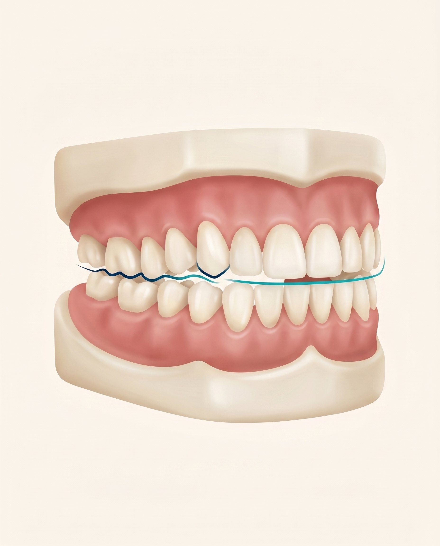 Illustration of tooth movement and bite alignment